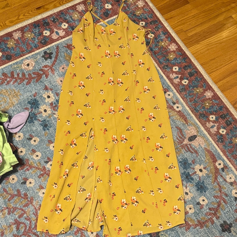Emory Park Yellow Floral Midi Dress